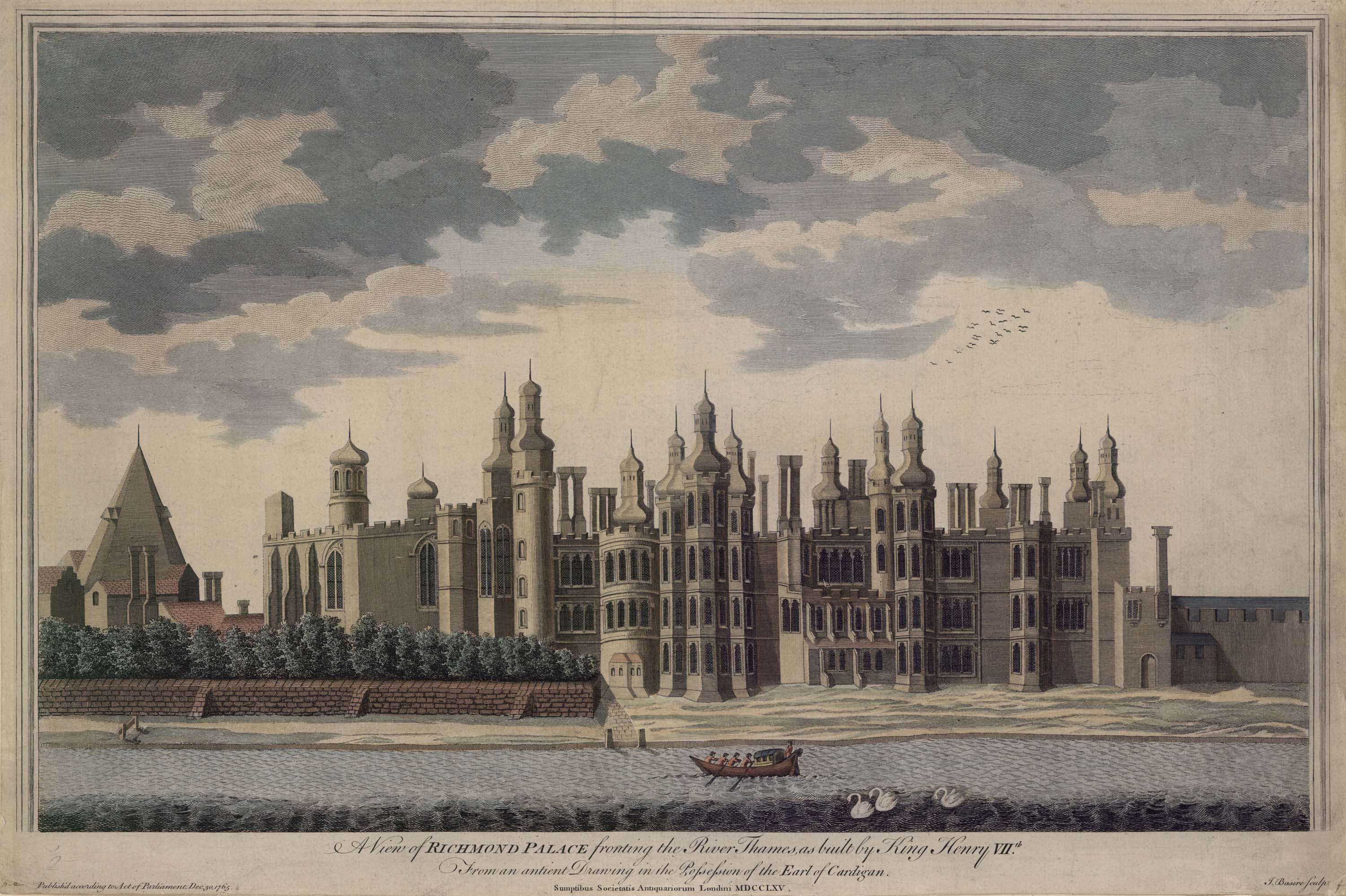 A View Of Richmond Palace Fronting The River Thames As Built By Henry