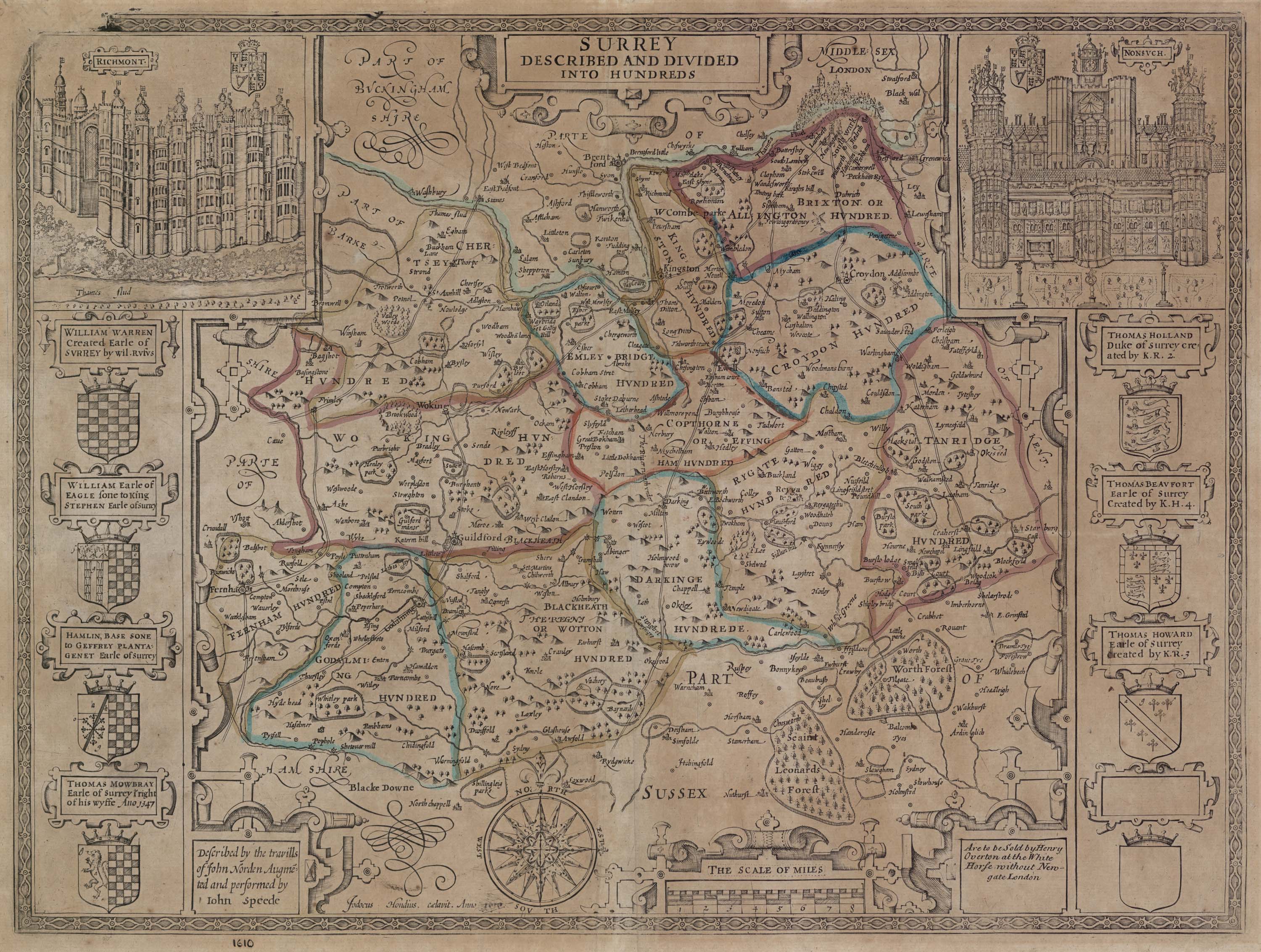 A Map of Surrey (Surrey described and divided into Hundreds) – Orleans ...