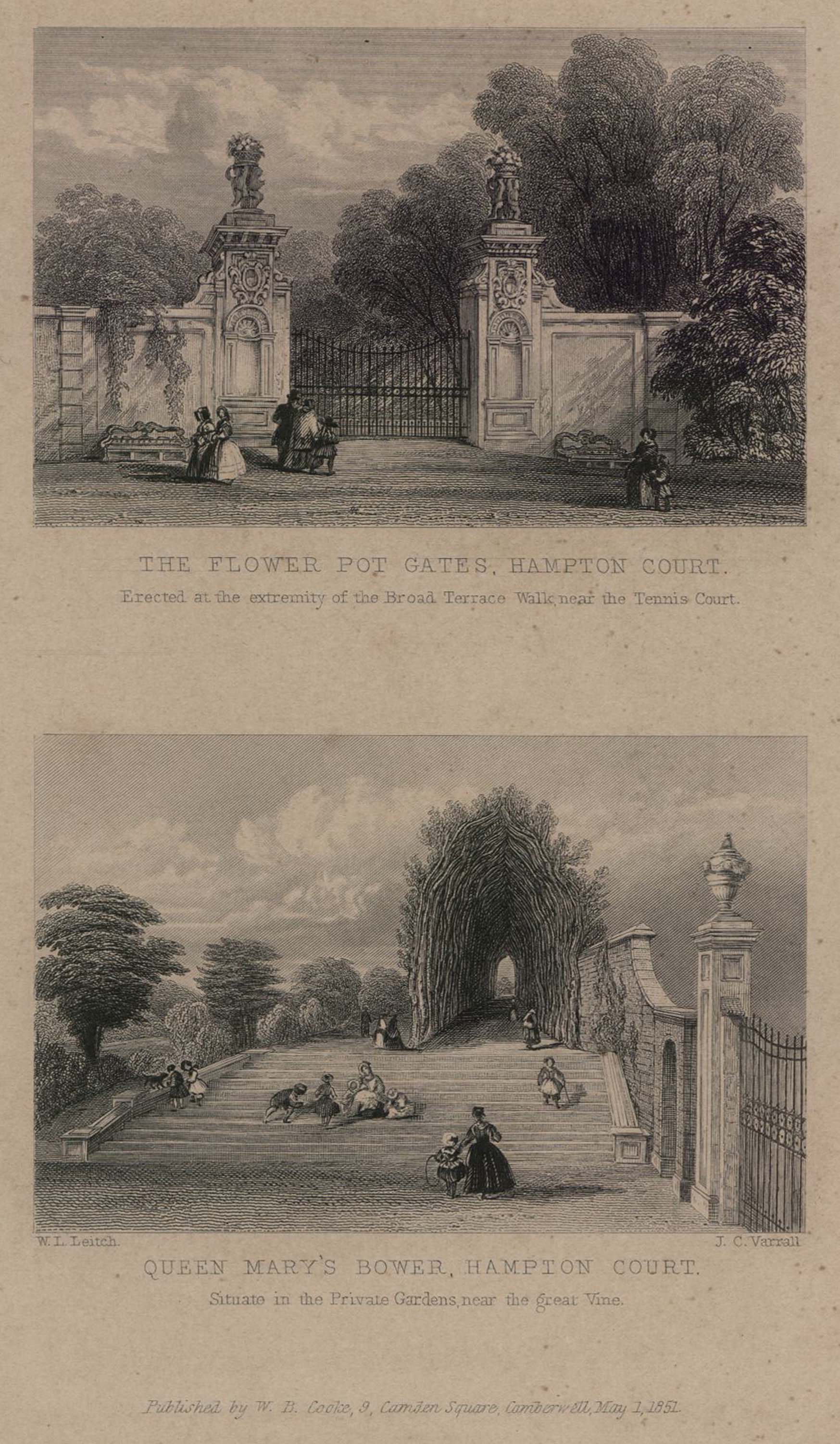 The Flower Pot Gates, Hampton Court - Queen Mary's Bower, Hampton Court ...