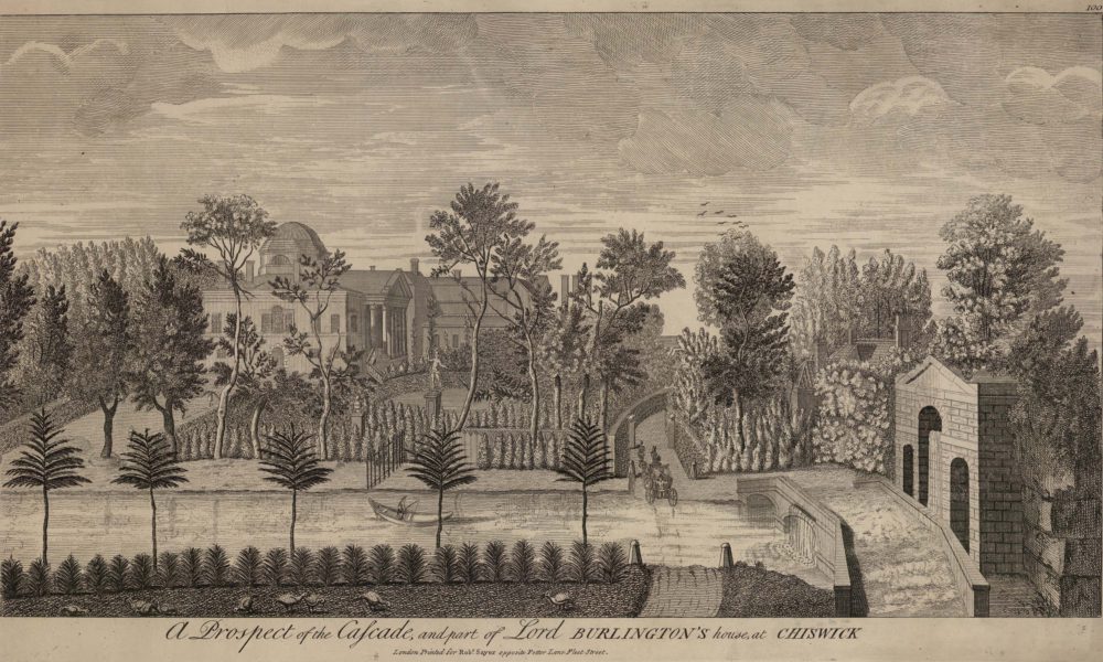 A Prospect of the Cascade and part of Lord Burlington’s House at Chiswick