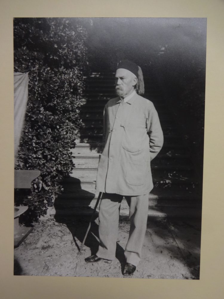 Sir Richard Burton standing in the garden at Trieste