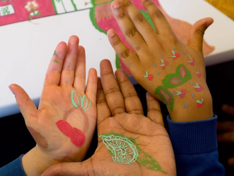 Painted hands